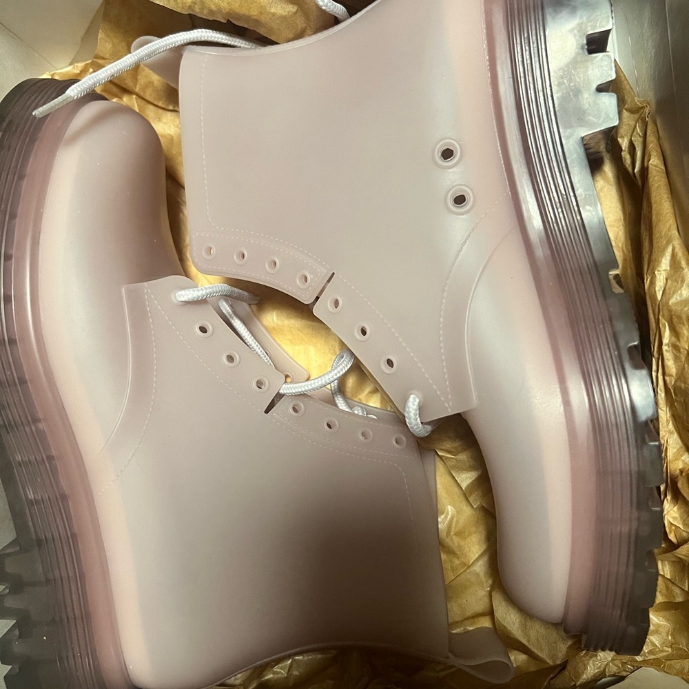 Melissa Light Pink Combat Boots